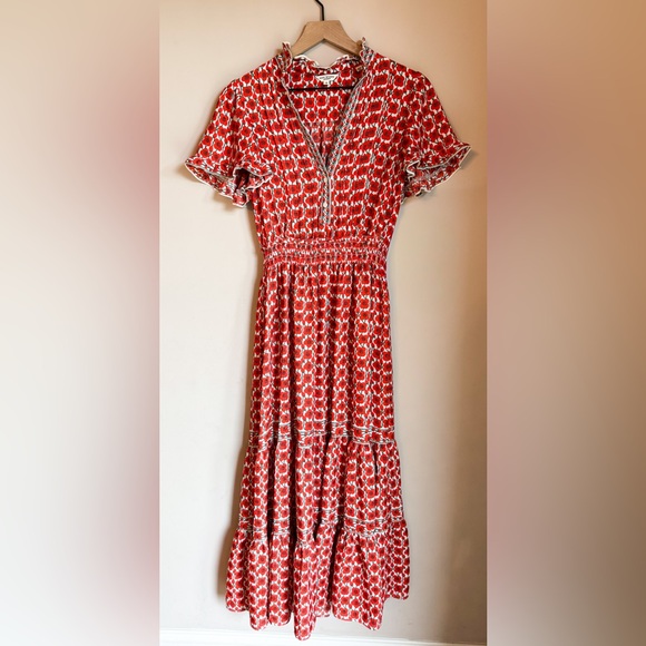 Max Studio Dresses & Skirts - Max Studio Red Poppy Print Midi Dress
